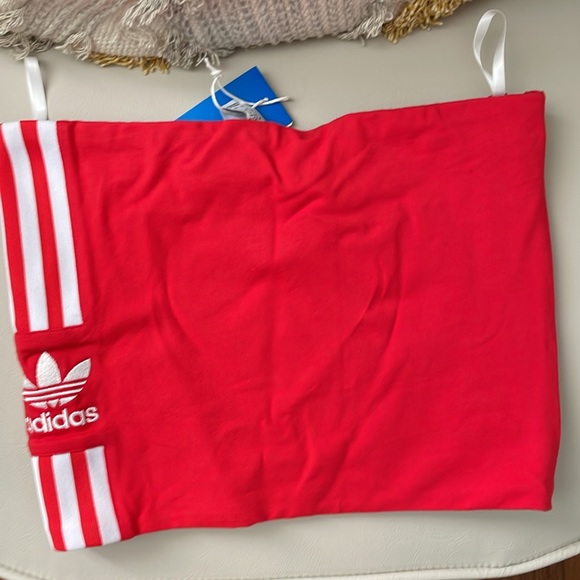 ✴️ NWT ADIDAS ORIGINALS RED TUBE TOP WHITE SIZE XS EXTRA SMALL - Picture 4 of 4